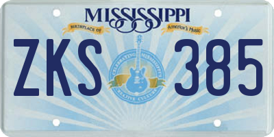 MS license plate ZKS385