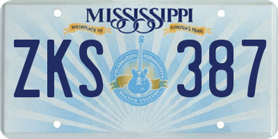 MS license plate ZKS387