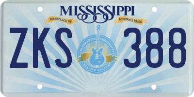 MS license plate ZKS388