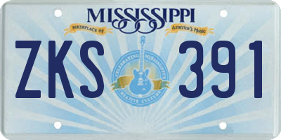 MS license plate ZKS391