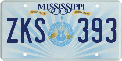 MS license plate ZKS393