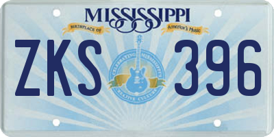 MS license plate ZKS396