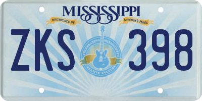 MS license plate ZKS398