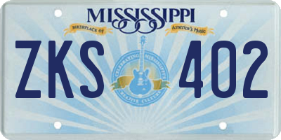 MS license plate ZKS402