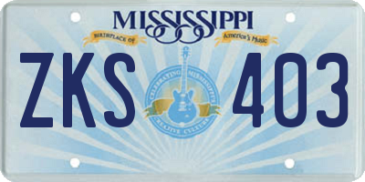 MS license plate ZKS403