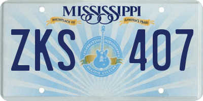 MS license plate ZKS407
