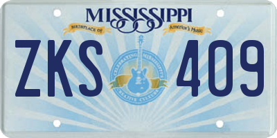 MS license plate ZKS409