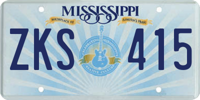 MS license plate ZKS415