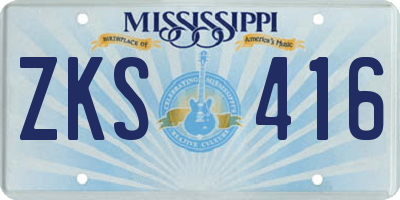 MS license plate ZKS416