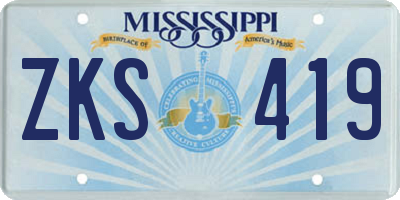 MS license plate ZKS419