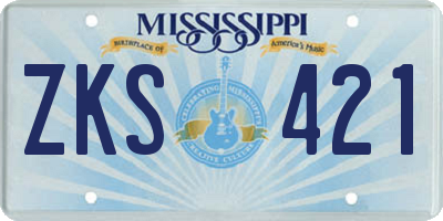MS license plate ZKS421