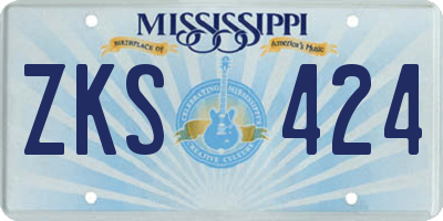 MS license plate ZKS424