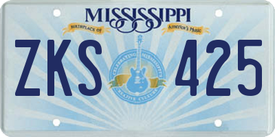 MS license plate ZKS425