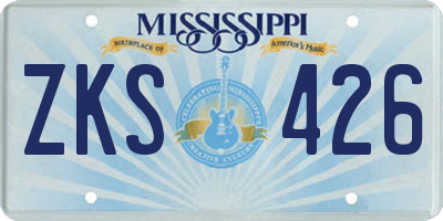 MS license plate ZKS426