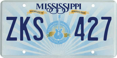 MS license plate ZKS427