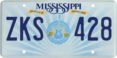 MS license plate ZKS428