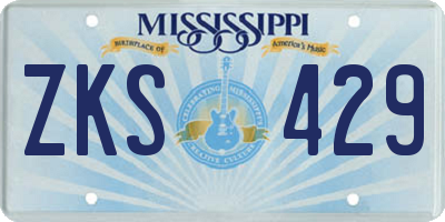 MS license plate ZKS429