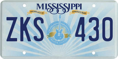 MS license plate ZKS430