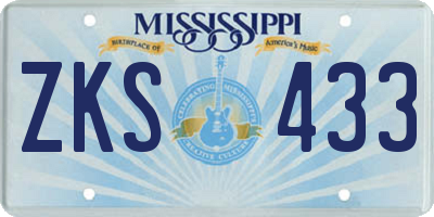 MS license plate ZKS433