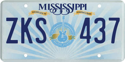 MS license plate ZKS437