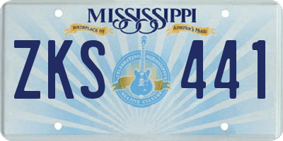 MS license plate ZKS441