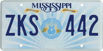MS license plate ZKS442