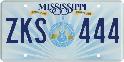 MS license plate ZKS444