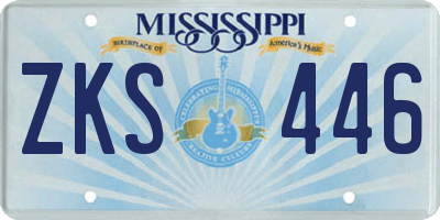 MS license plate ZKS446