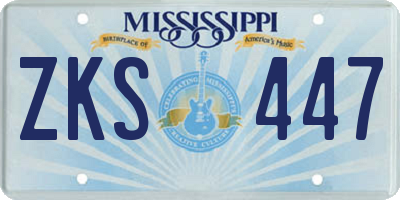 MS license plate ZKS447