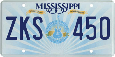 MS license plate ZKS450