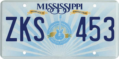 MS license plate ZKS453