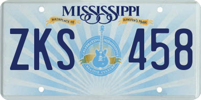 MS license plate ZKS458