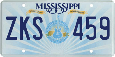 MS license plate ZKS459