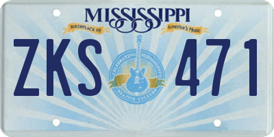 MS license plate ZKS471