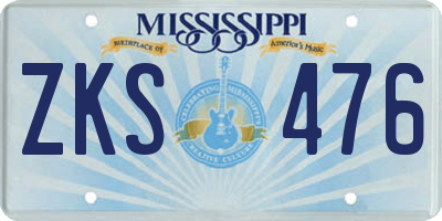 MS license plate ZKS476