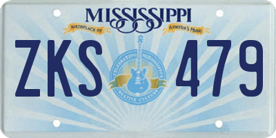 MS license plate ZKS479