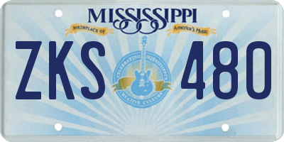 MS license plate ZKS480