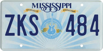 MS license plate ZKS484