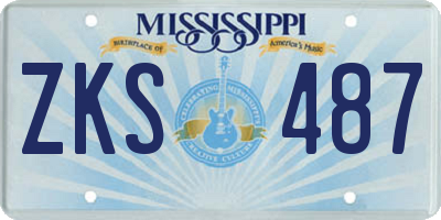 MS license plate ZKS487