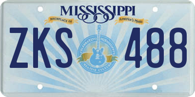 MS license plate ZKS488