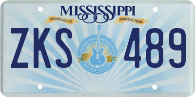 MS license plate ZKS489