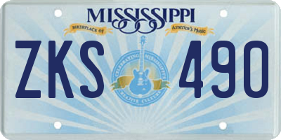 MS license plate ZKS490