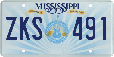 MS license plate ZKS491