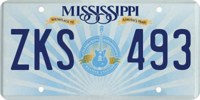 MS license plate ZKS493