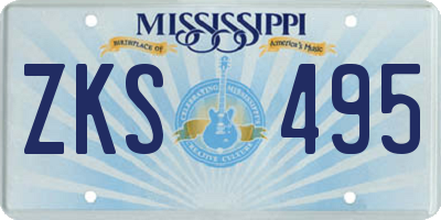 MS license plate ZKS495