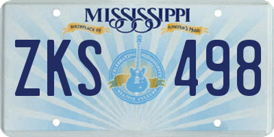 MS license plate ZKS498