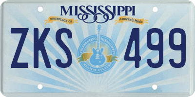 MS license plate ZKS499