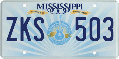 MS license plate ZKS503