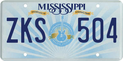 MS license plate ZKS504