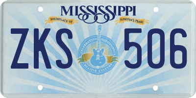 MS license plate ZKS506